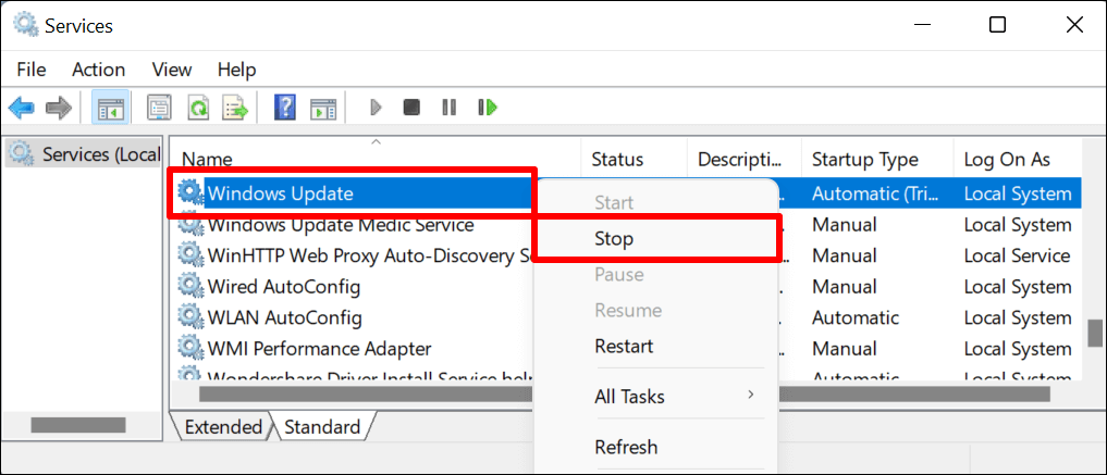 12-stop-windows-update-services-windows-pc - Bộ phận trợ giúp Geek Cách xóa tất cả các tệp Windows Update đã tải xuống image 12