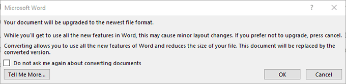 document-conversion-prompt - Bộ phận trợ giúp Geek Cách cập nhật tài liệu Word cũ sang định dạng Word mới nhất image 4