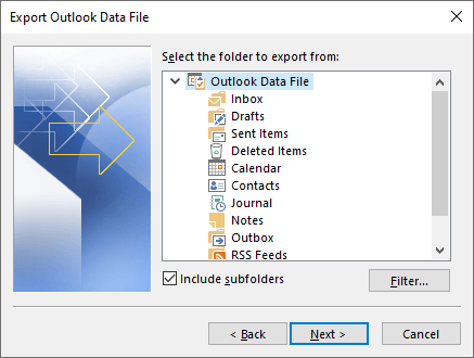 xuất-outlook-data-file - Help Desk Geek Cách chuyển đổi hàng loạt tệp Outlook PST sang định dạng khác image 2