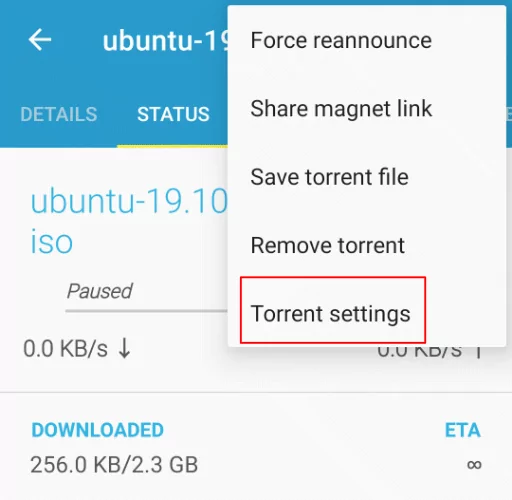 Flud-Change-Torrent-Settings - Mẹo công nghệ trực tuyến Tạm dừng, thay đổi và xóa torrent trong Flud image 4