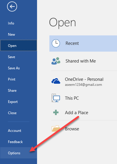 tùy chọn tệp word - Bộ phận trợ giúp Geek Thay đổi đơn vị đo lường trong Microsoft Word ảnh 2