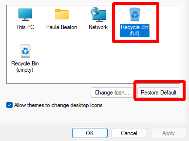 cách thay đổi-thùng rác-và-biểu tượng máy tính để bàn khác trong windows-4 được nén - Help Desk Geek Khôi phục biểu tượng mặc định Thùng rác (Đầy đủ) trong Windows.