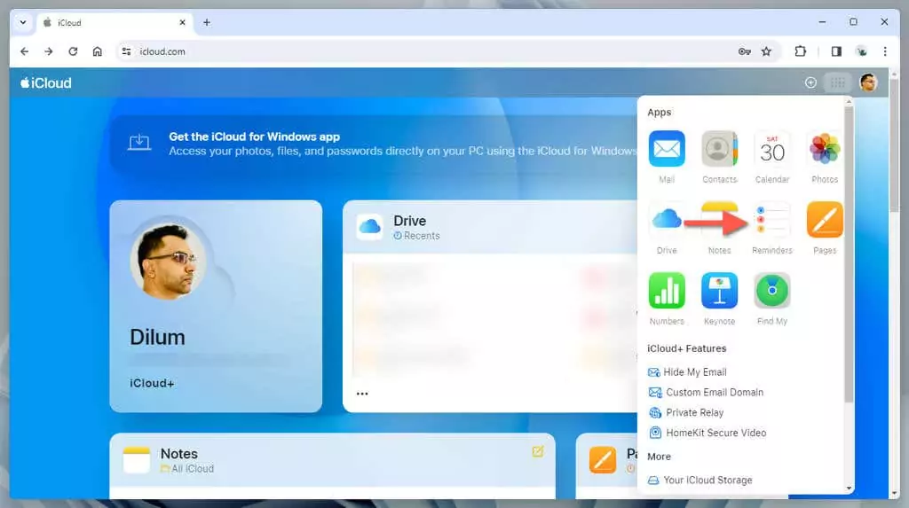 cách sử dụng-apple-reminders-on-a-windows-pc-3-nén - Help Desk Geek Cách sử dụng Apple Reminder trong Windows hình 3