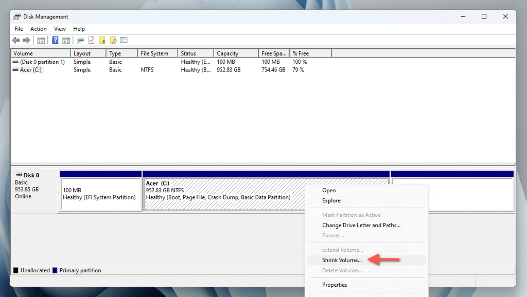 cách phân vùng hoặc phân bổ-ssd-in-windows-11-3-nén - Help Desk Geek Cách phân vùng ổ SSD trong Windows 11 hình 3