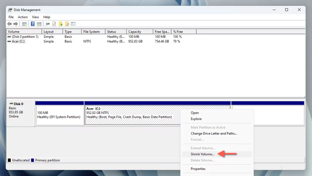 cách phân vùng hoặc phân bổ-ssd-in-windows-11-3-nén - Help Desk Geek Cách phân vùng ổ SSD trong Windows 11 hình 3