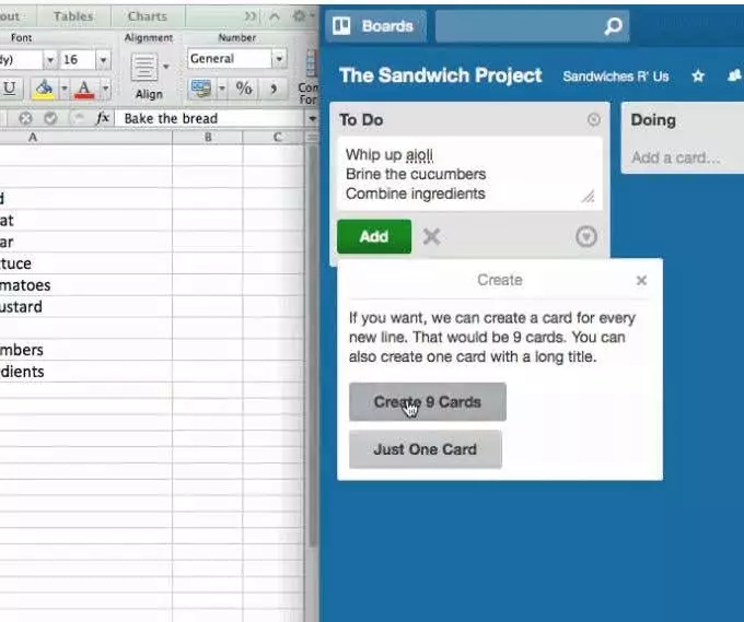 dán vào trello - Mẹo công nghệ trực tuyến Tạo thẻ từ bảng tính hình ảnh 2