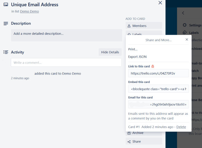 card-unique-email-address - Mẹo công nghệ trực tuyến Biến email thành thẻ Trello hình 2