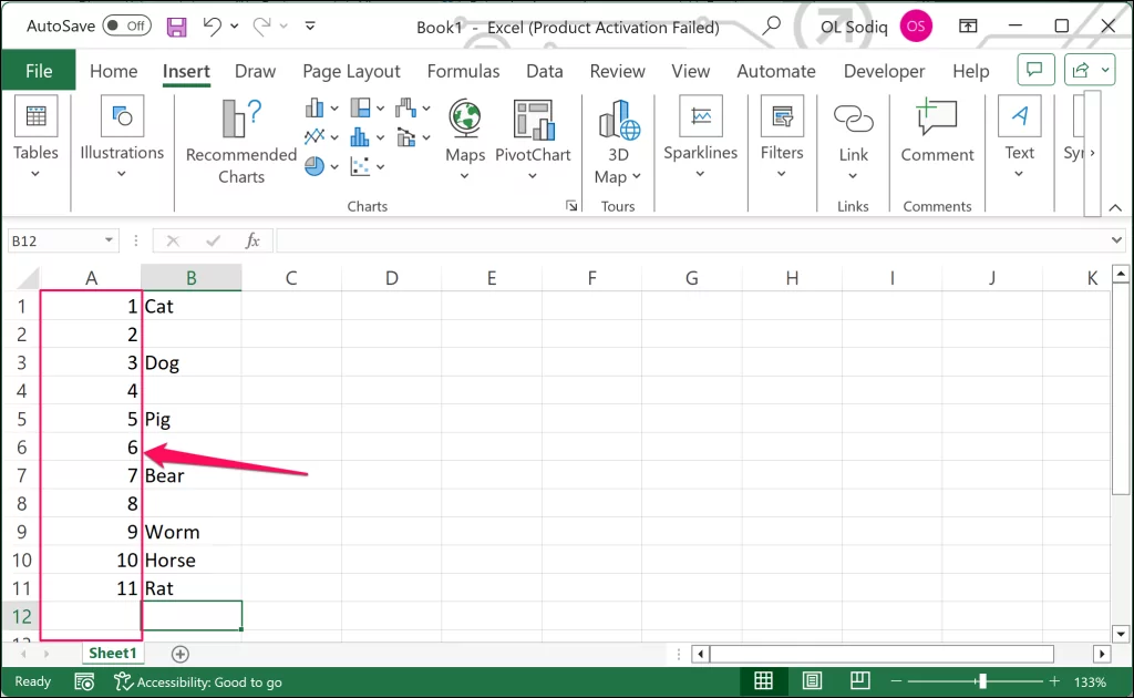 xóa-blank-rows-microsoft-excel - Bộ phận trợ giúp Geek Cột Excel có số liên tiếp (1-11)