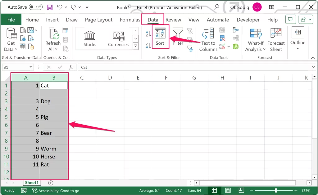 cách xóa-blank-rows-excel - Help Desk Geek "Loại" công cụ trong Excel "Dữ liệu" chuyển hướng
