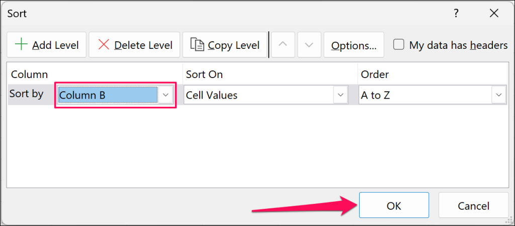 xóa-blank-rows-in-excel - Help Desk Geek Excel "Loại" cửa sổ