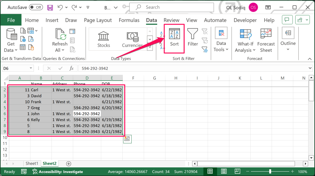 xóa-empty-rows-in-microsoft-excel - Help Desk Geek Sắp xếp dữ liệu trong bảng tính Excel