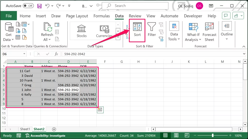 xóa-empty-rows-in-microsoft-excel - Help Desk Geek Sắp xếp dữ liệu trong bảng tính Excel