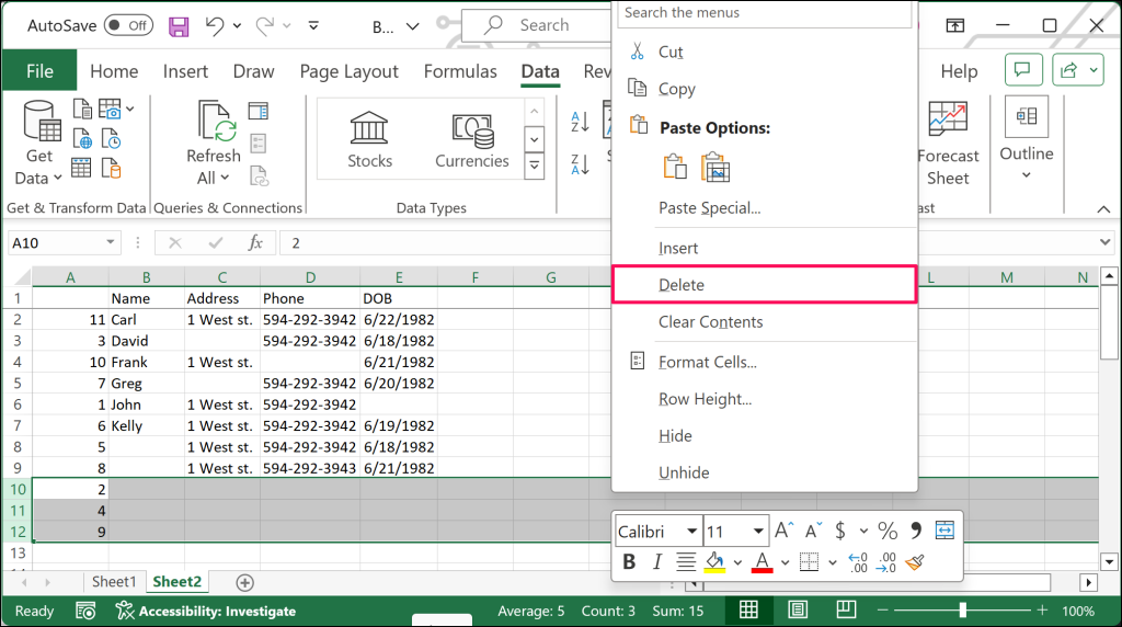 xóa-blank-row-in-excel - Help Desk Geek Xóa các hàng trống trong bảng tính Excel