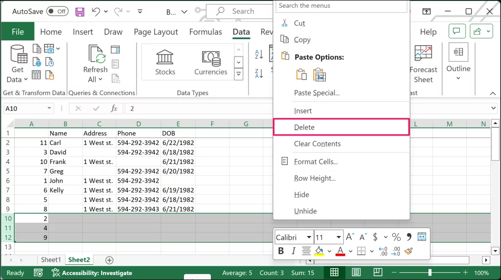 xóa-blank-row-in-excel - Help Desk Geek Xóa các hàng trống trong bảng tính Excel