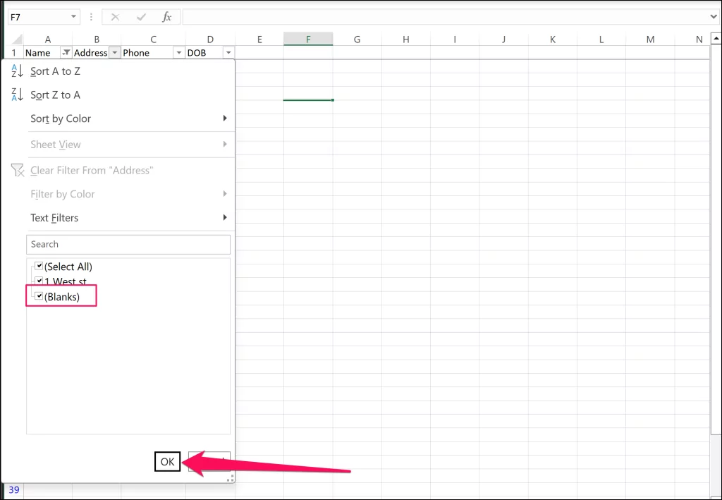 cách xóa-blank-rows-in-microsoft-excel-windows - Help Desk Geek Áp dụng tính năng lọc Khoảng trống vào bảng tính Excel