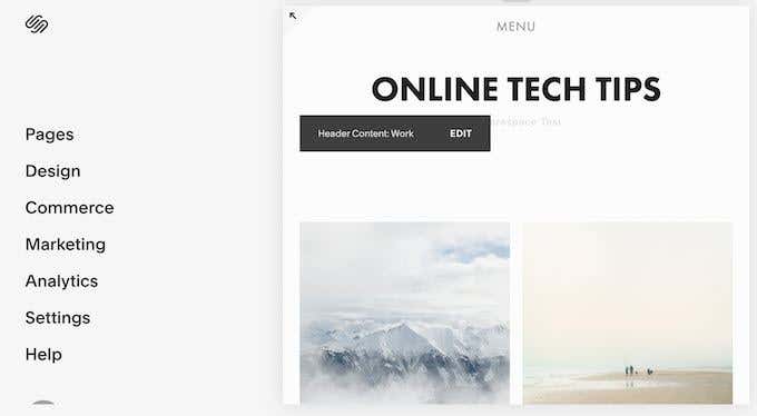 Squarespace-Editor - Mẹo công nghệ trực tuyến Wix Vs Squarespace: Hình ảnh Trình chỉnh sửa tốt hơn 3