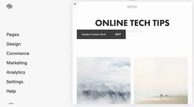 Squarespace-Editor - Mẹo công nghệ trực tuyến Wix Vs Squarespace: Hình ảnh Trình chỉnh sửa tốt hơn 3