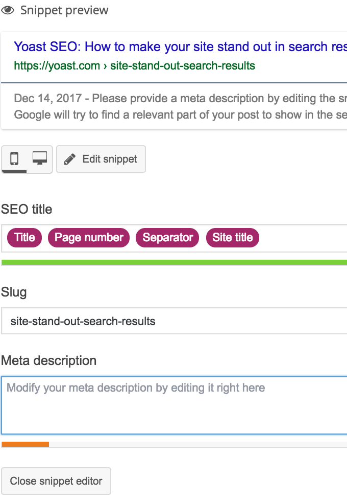xem trước đoạn trích - Mẹo công nghệ trực tuyến Yoast SEO hình ảnh 3