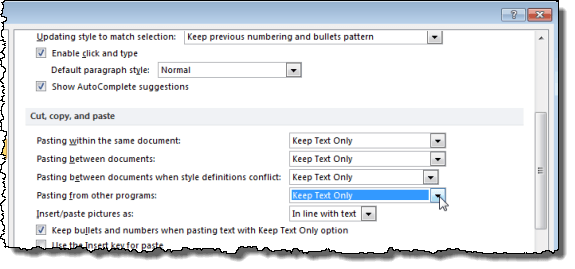 Dán văn bản vào Word không cần định dạng 7 Chỉ giữ văn bản cho tất cả các tùy chọn Dán