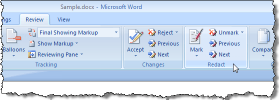 Ẩn dữ liệu bí mật trong tài liệu Word 2007/2010 10 Biên tập lại phần trên tab Đánh giá