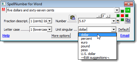 Chọn đơn vị số ít Chọn đơn vị số ít