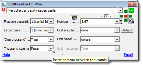 Thay đổi tùy chọn Ngàn dấu phẩy Thay đổi tùy chọn Ngàn dấu phẩy