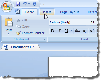 Nhấp vào tab Chèn