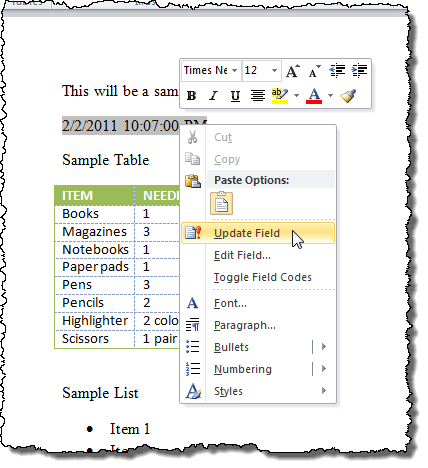 Cập nhật trường theo cách thủ công Cập nhật trường theo cách thủ công