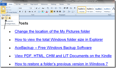 Cách tùy chỉnh chức năng dán của Word 8 Hợp nhất định dạng