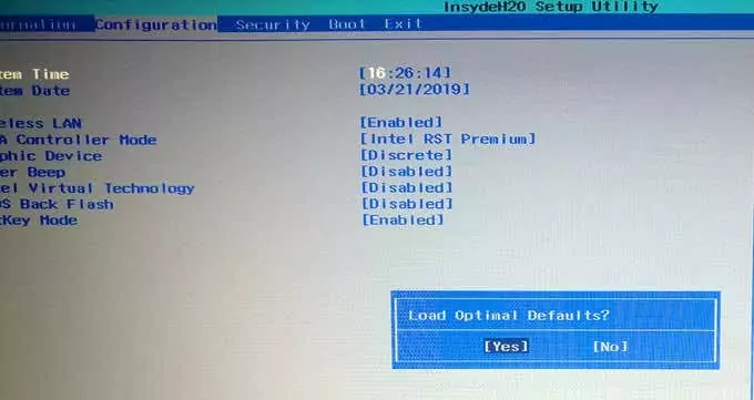 5 - mặc định tải - Mẹo công nghệ trực tuyến Đặt lại hình ảnh BIOS