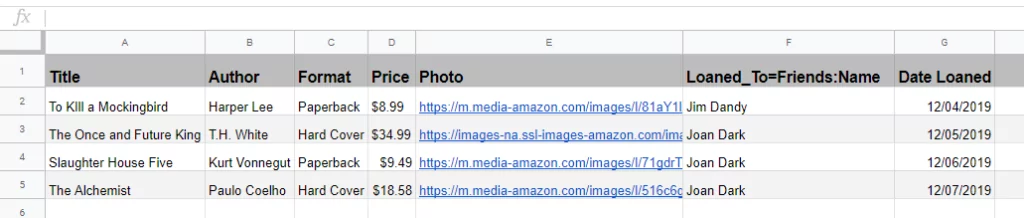 Google-Sheets-Books-Page - Mẹo kỹ thuật trực tuyến Thêm dữ liệu vào hình ảnh Google Trang tính của bạn