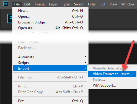 Nhập video và tạo GIF trong ảnh Photoshop