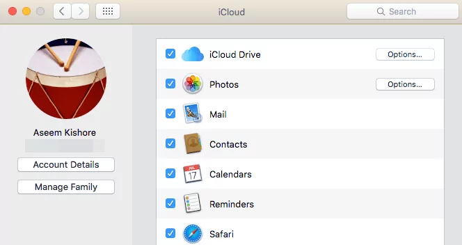 tùy chọn ổ đĩa icloud