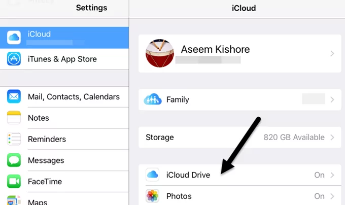 cài đặt ipad icloud