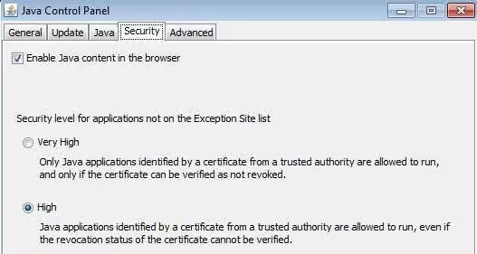 vô hiệu hóa java