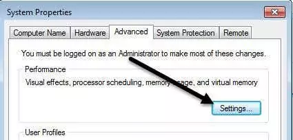 Settings  hiệu suất
