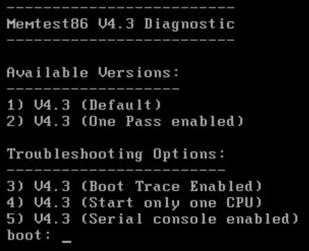 tùy chọn memtest86