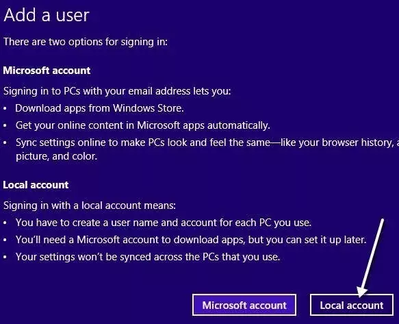 tài khoản địa phương