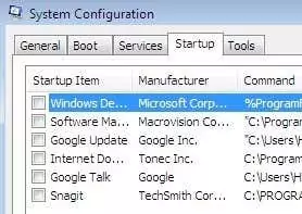 bỏ chọn các chương trình khởi động - Online Tech Tips bỏ chọn các chương trình khởi động