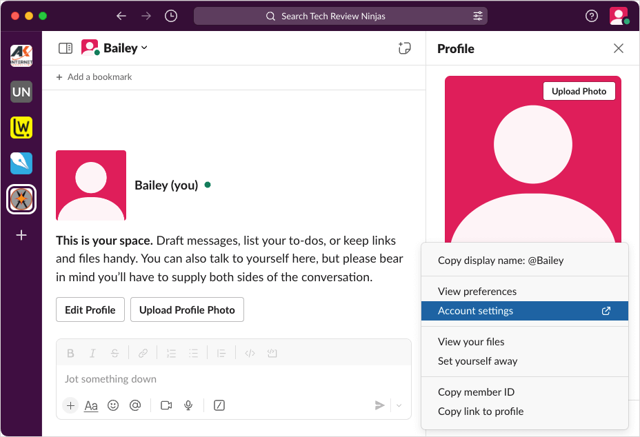 cách thay đổi hoặc đặt lại-bạn-slack-password-2-nén - Mẹo công nghệ trực tuyến Xem cài đặt tài khoản trong Slack