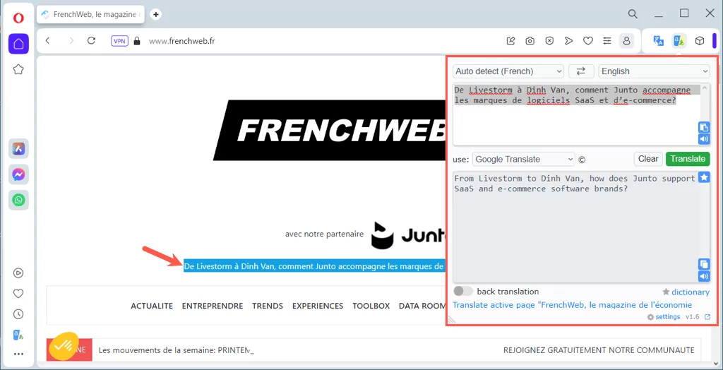cách dịch một trang web trong hầu hết mọi trình duyệt được nén 26 - Mẹo kỹ thuật trực tuyến Dịch một trang web trong Opera hình 2
