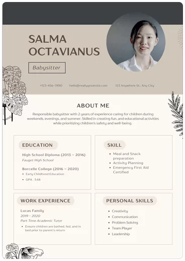 12-canva-resume-templates-for-any-profession-3-nén - Mẹo kỹ thuật trực tuyến Hình ảnh CV sơ yếu lý lịch đơn giản màu nâu kem