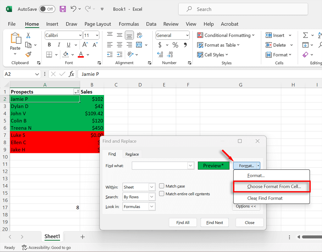 cách đếm-ô-màu-trong-excel-sheet-3-nén - Help Desk Geek Chọn Định dạng... sau đó chọn Định dạng từ ô...