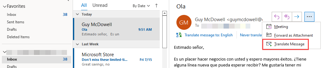 - Bàn trợ giúp Geek Vươn ra toàn cầu với hình ảnh Trình dịch tích hợp của Outlook