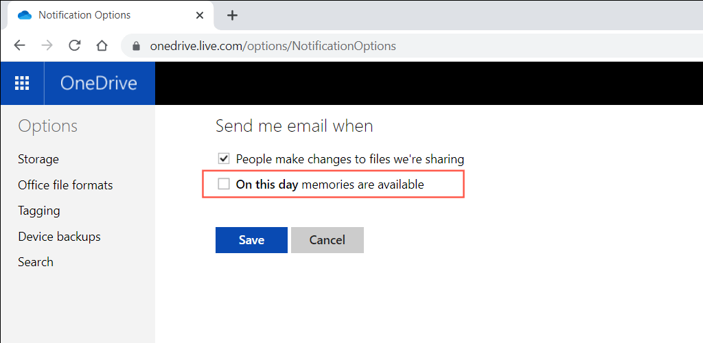 - Bàn trợ giúp Geek Vô hiệu hóa OneDrive "Vào ngày này" Email hình ảnh 3