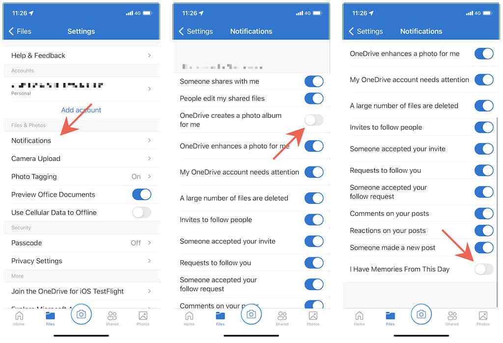 - Bàn trợ giúp Geek Vô hiệu hóa OneDrive "Vào ngày này" Thông báo trên hình ảnh di động 2