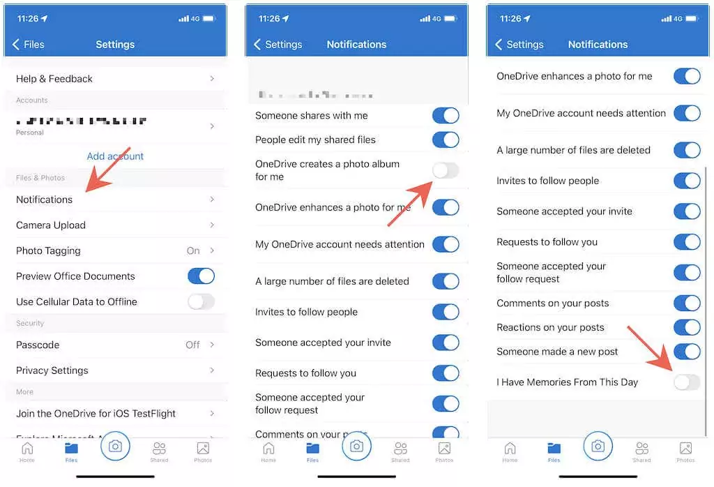 - Bàn trợ giúp Geek Vô hiệu hóa OneDrive "Vào ngày này" Thông báo trên hình ảnh di động 2