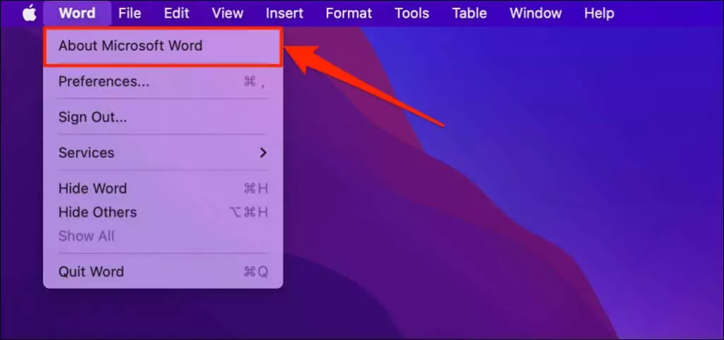 - Bàn trợ giúp Geek Kiểm tra phiên bản Office trong hình ảnh macOS
