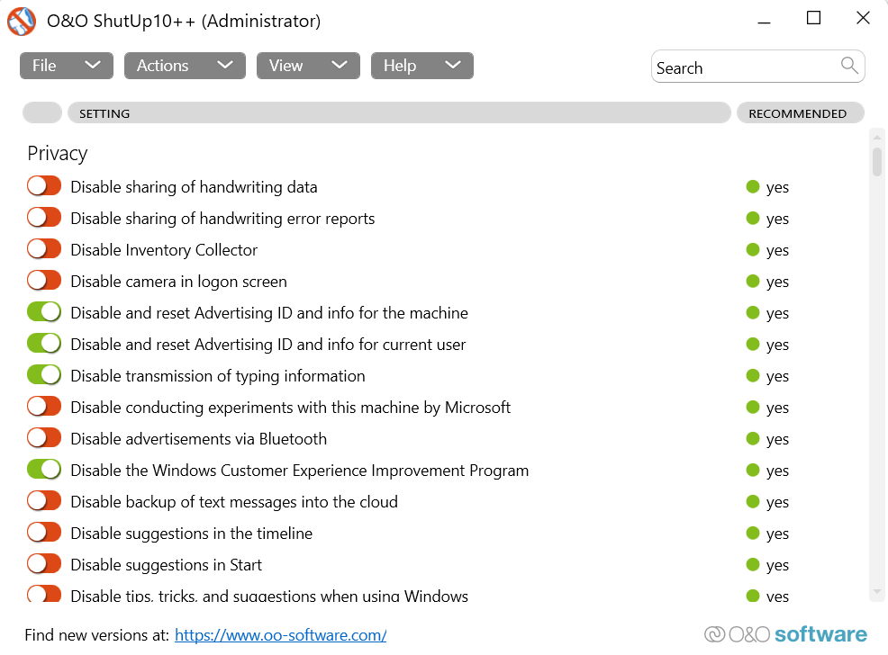 1-OO-ShutUp10 - Người đam mê bộ phận trợ giúp 5 Công cụ bảo mật Windows 11 tốt nhất hình ảnh 2