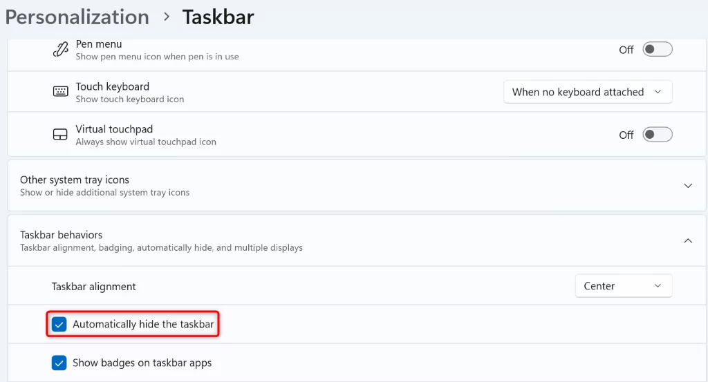 cách ẩn thanh tác vụ trên windows-11-1 được nén - Help Desk Geek Cách ẩn thanh Taskbar trên Windows 11 hình 2